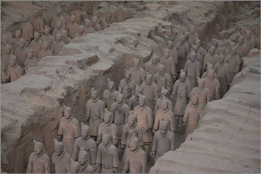 chinese buried under TERRACOTTA WARRIORS AND HORSES vintage poster 24X36 NEW