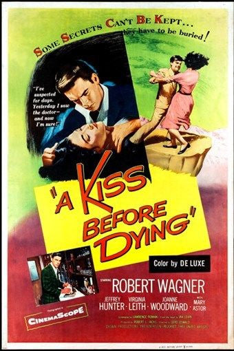 1956 classic movie poster A KISS BEFORE DYING murder ROBERT WAGNER 24X36 hot