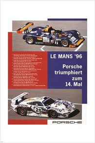 LE MANS RACING vintage car poster 1996 souped up COLLECTORS 24X36