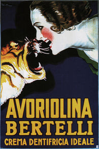 AVORIOLINA bertelli, VINTAGE AD poster IDEAL cream toothpaste A MAUZAN 24X36