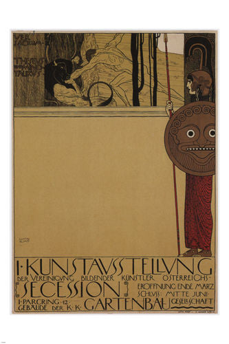 Art Exhibition VINTAGE AD POSTER Gustav Klimt Austria-Hungary 1898 24x36 RARE