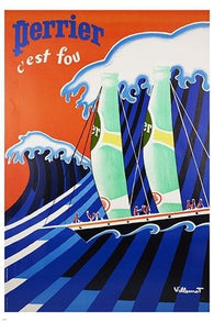 PERRIER c'est fou CLASSIC BRAND NAME vintage ad poster BOLD graphic 24X36