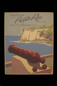 Puerto Rico VINTAGE TRAVEL POSTER 24X36 where the AMERICAS MEET - QY1