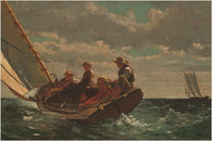 WINSLOW HOMER painting poster BREEZING UP 1876 collectors classic 24X36