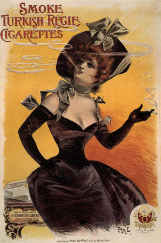 REGIE TURKISH CIGARETTES VINTAGE ad POSTER j paléologue france 1895 24X36