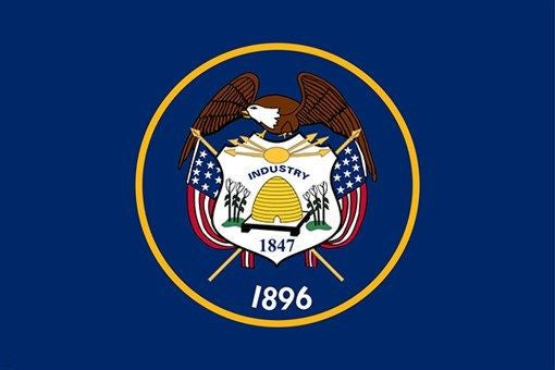 UTAH official state flag poster SYMBOLIC EAGLE FLAGS HISTORIC inique 24X36