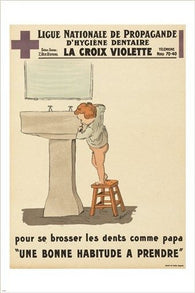 HYGIENE french propaganda poster VINTAGE la croix violette COLLECTORS 24X36