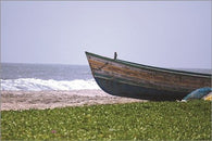 OLD FISHING BOAT vintage art photo poster OCEAN WAVES one-of-a-kind 24X36