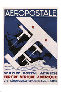 VINTAGE PLANE POSTER aéropostale france 1929 24X36 HOT PRIZED CLASSIC