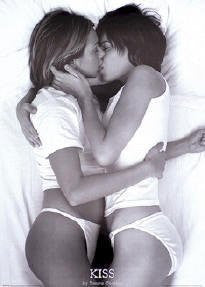 TANYA CHALKIN - THE KISS TWO GIRLS KISSING POSTER PRINT
