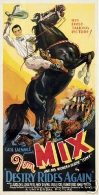 Destry Rides Again Movie Poster Tom Mix Rare Vintage