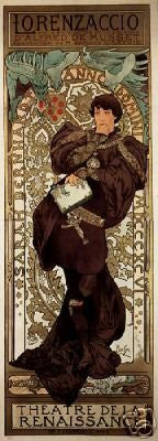 ALPHONSE MUCHA POSTER Lorenzaccio Art Print RARE NEW