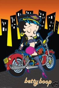 Betty Boop Poster Bike - Motorcycle Rare HOT 24x36