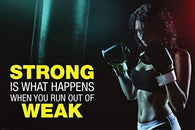 Strong Women Fitness Motivation Inspiration Poster 24x36 Gym Fitness Health Well-Being Beauty