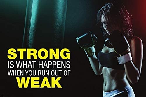Strong Women Fitness Motivation Inspiration Poster 24x36 Gym Fitness Health Well-Being Beauty