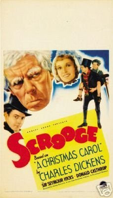 Scrooge Movie Poster Charles Dickens Rare Hot Vintage