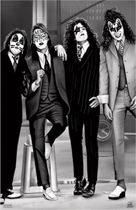 KISS POSTER - GROUP SHOT POSE B/W - RARE NEW HOT 24X36