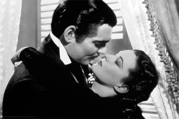 GONE WITH THE WIND POSTER - FAMOUS KISS SCENE - 24X36