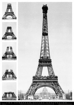 The European Cities Collection (Eiffel Tower Stages) Art Poster Print