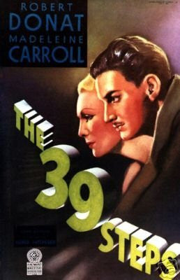 THE 39 Steps Movie Poster Alfred Hitchcock Vintage 2