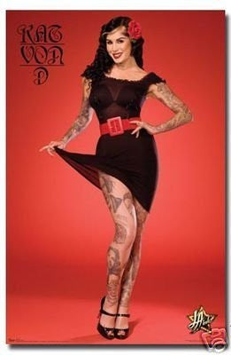 KAT VON D Poster La Ink Hot Sexy Dress Tattoo Rare NEW