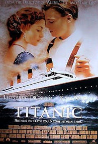 Titanic - Film Promo Art - Leonardo DiCaprio - Kate Winslet - Original 1998 - Movie Poster 23x35
