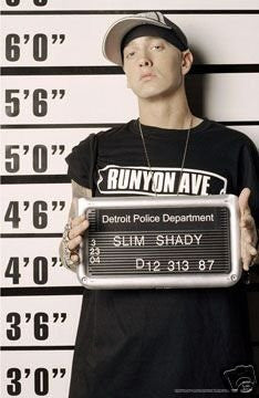 Eminem Police Line up Poster - New Rap Gangster 24x36