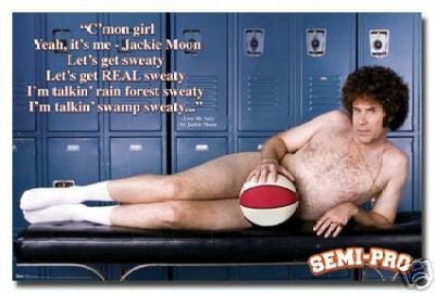 Semi-pro Movie Poster Jackie Moon Rare Funny New 24x36
