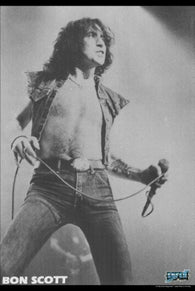 AC/DC Poster Bon Scott Live on Stage B/W