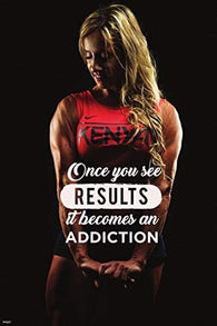 Women Workout Gym Bodybuilding Fitness Motivation Quote Poster 24x36