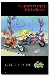 SPONGE BOB POSTER Spongy Rider FUNNY RARE HOT NEW 24X36