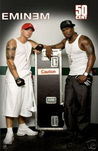New Eminem and 50 Cent Poster - Fifty Caution 24x36