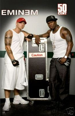 New Eminem and 50 Cent Poster - Fifty Caution 24x36