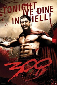 (24x36) 300 Movie Leonidas, Tonight We Dine in Hell! Poster Print