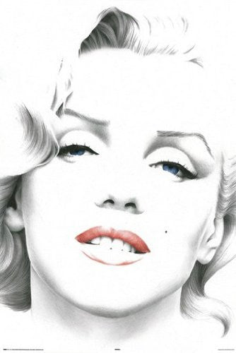 MARILYN MONROE POSTER Sketch Blue Eyes RARE HOT NEW 24x36