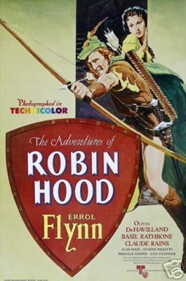 Robin Hood Movie Poster Errol Flynn Rare Hot Vintage 1