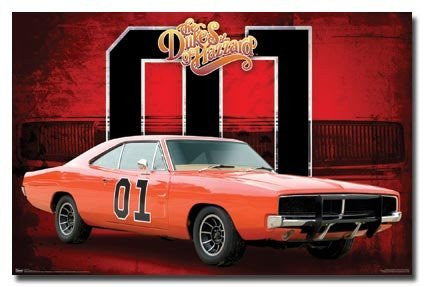 THE DUKES OF HAZZARD POSTER General Lee - Car 01 NEW