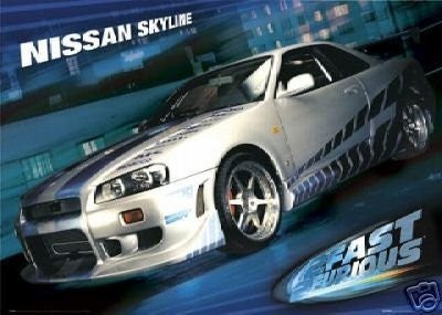 2 Fast 2 Furious Nissan Maxima Skyline Poster New 24x36
