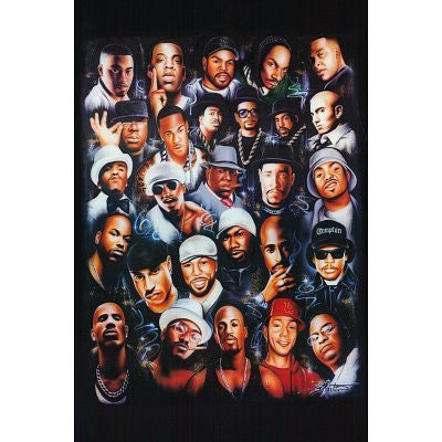 (24x36) Rap Legends (Rapper Collage) Music Poster Print by HSE
