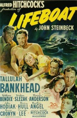 Lifeboat Movie Poster Alfred Hitchcock Rare Hot Vintage