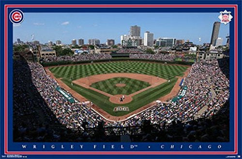 WRIGLEY FIELD STADIUM POSTER Chicago Cubs RARE HOT NEW 22x34