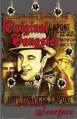 AL CAPONE POSTER - ORIGINAL GANGSTER - RARE NEW 24X36