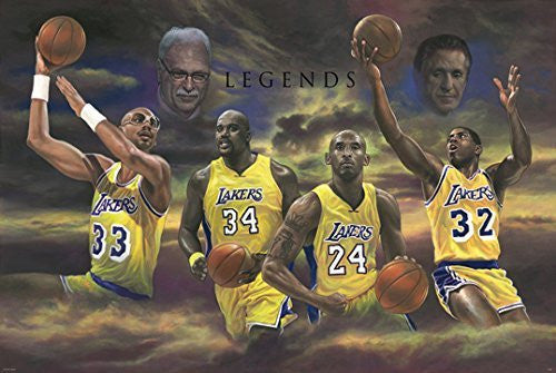 LOS ANGELES LAKERS LEGENDS POSTER Kobe Bryant - Magic Johnson - Karim Abdul jabbar RARE HOT NEW 24x36