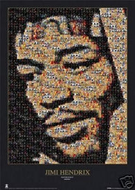 NEW JIMI HENDRIX PHOTOMOSAIC POSTER - RARE 24X36 PRINT