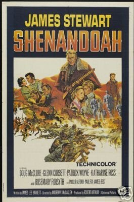 Shenandoah Movie Poster James Stewart Rare Hot Vintage