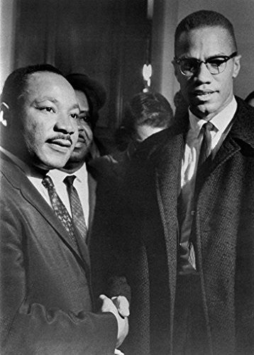 MALCOLM X & MLK POSTER Handshake - Martin Luther King RARE HOT NEW 24x33