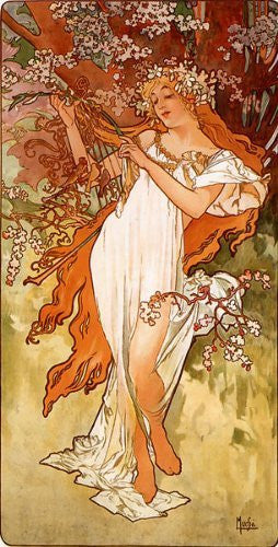 ALPHONSE MUCHA VINTAGE POSTER Spring Art Print RARE NEW