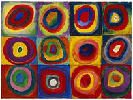 SQUARES wit CONCENTRIC CIRCLES POSTER Wassily Kandinsky RARE HOT NEW 24x32