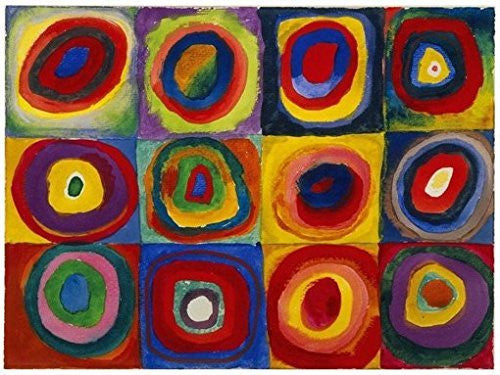 SQUARES wit CONCENTRIC CIRCLES POSTER Wassily Kandinsky RARE HOT NEW 24x32