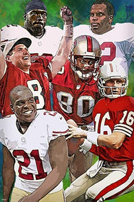 Famous San Francisco Football Legend Players Poster Collage Home Decor Print